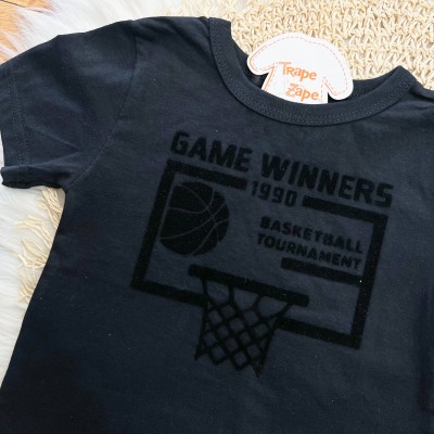  Conj. Camiseta Game Winners e Calça Jogger - Preto e Areia